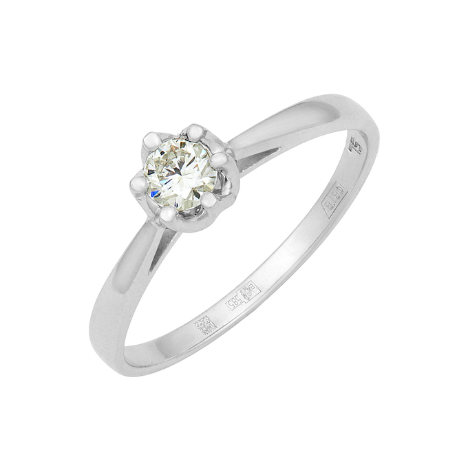 Кольцо из золота 585 пробы c бриллиантом