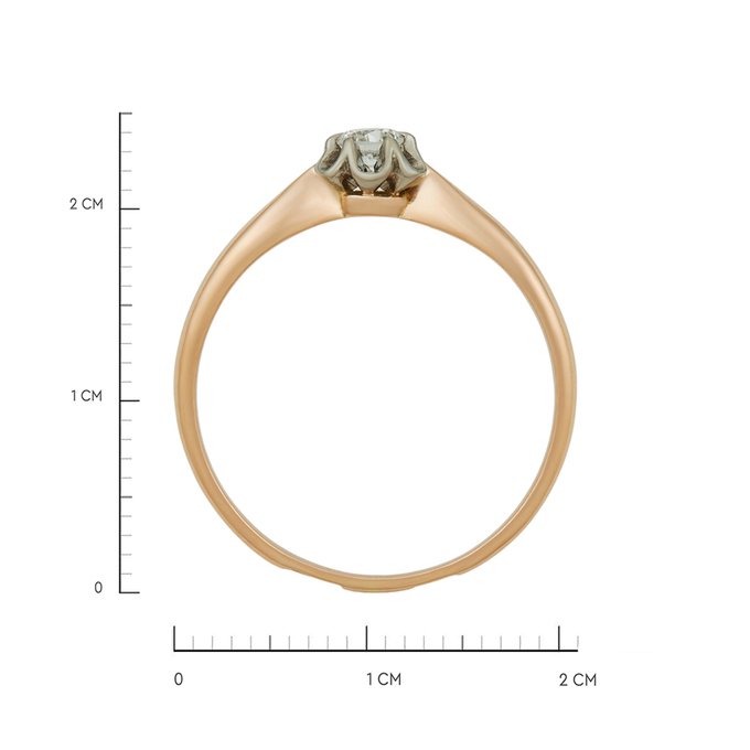 Кольцо из золота 583 пробы c бриллиантом, Л 5500 8969 за 61760
