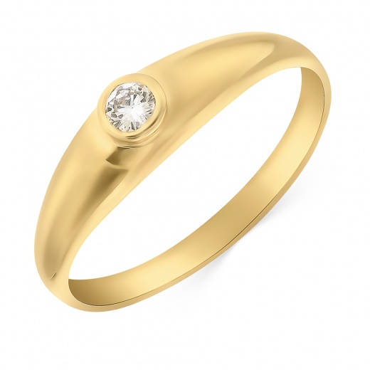 Кольцо из желтого золота 750 пробы c 1 бриллиантом 055910 фото 1