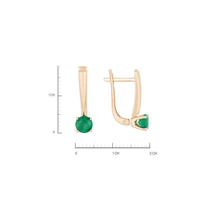 Серьги из золота 585 пробы c изумрудами, Л 3014 2453 за 39200