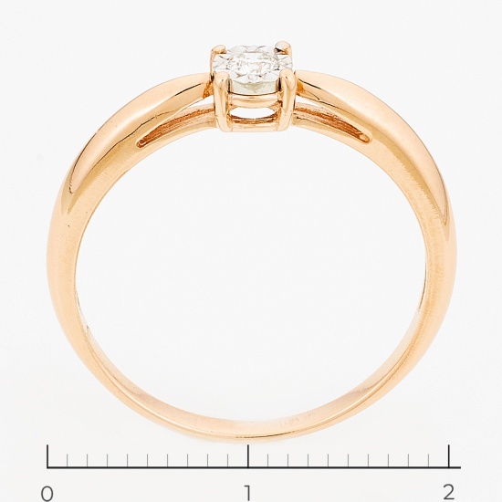 Кольцо из комбинированного золота 585 пробы c 1 бриллиантом, Л12078529 за 11340