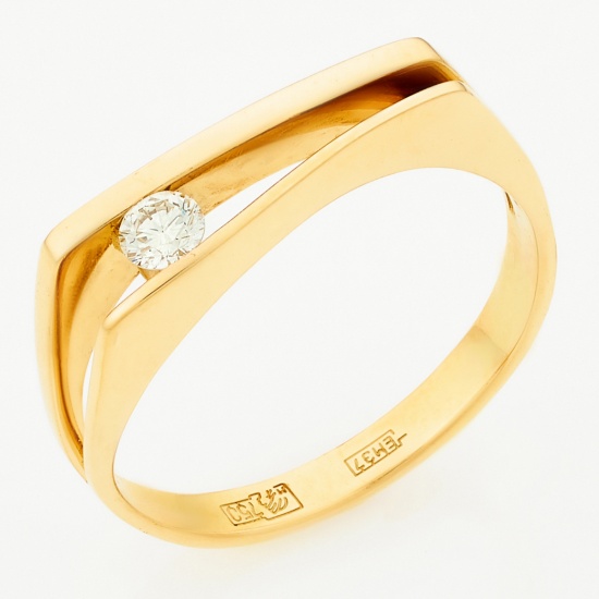 Кольцо из желтого золота 750 пробы c 1 бриллиантом, Л35046892 за 25740