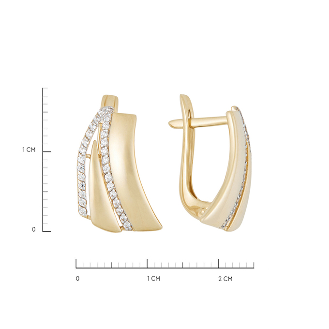 Серьги из золота 585 пробы c фианитами