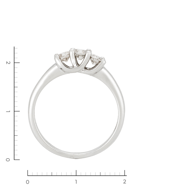 Кольцо из белого золота 585 пробы c 3 бриллиантами, Л 4106 7430 за 59120