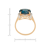 Кольцо из красного золота 585 пробы c 1 топазом Лондон и 32 фианитами