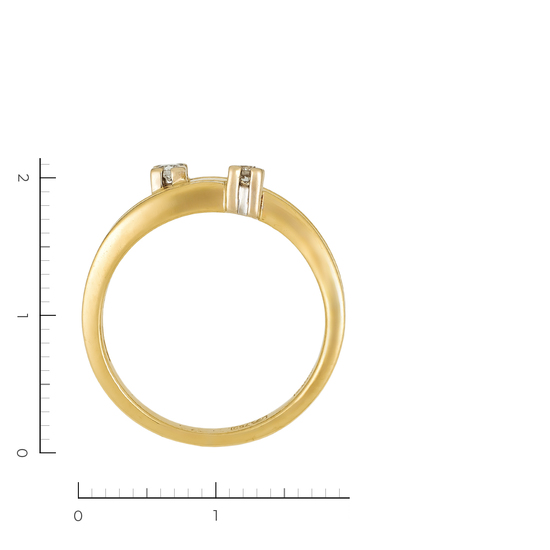 Кольцо из желтого золота 750 пробы c 2 бриллиантами, Л32046331 за 48400
