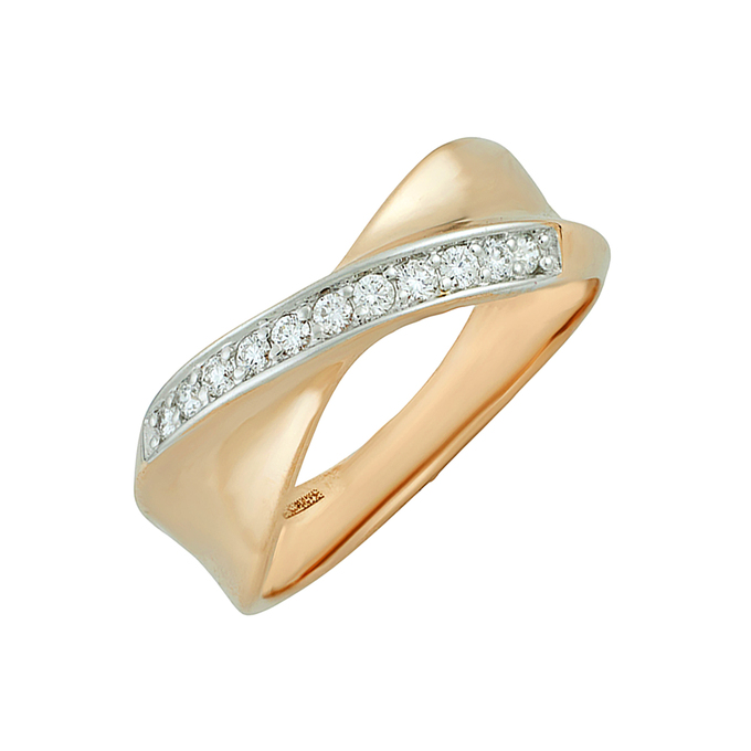 Кольцо из золота 585 пробы c бриллиантами