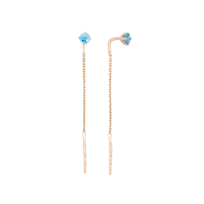 Серьги из золота 585 пробы c топазами, К 0000 3016 за 9200