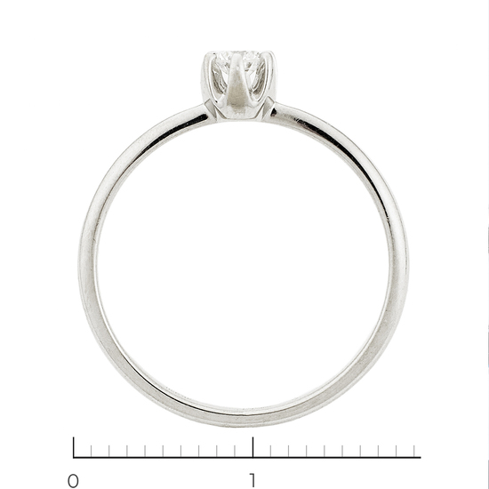 Кольцо из белого золота 585 пробы c 1 бриллиантом, Л16148686 за 12600