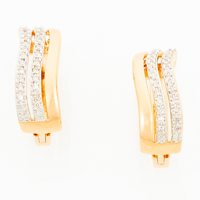 Серьги из золота 585 пробы c бриллиантами, Ц О007 2590 за 43200