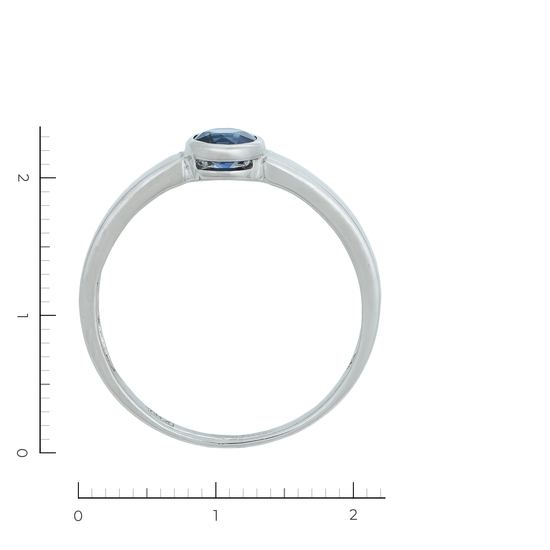 Кольцо из белого золота 585 пробы c 1 сапфиром, Л60021693 за 34320