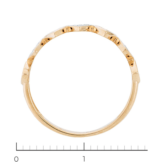 Кольцо из комбинированного золота 585 пробы c 15 бриллиантами, Л36061430 за 8720