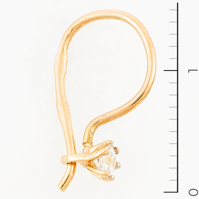 Серьги из красного золота 585 пробы c фианитами