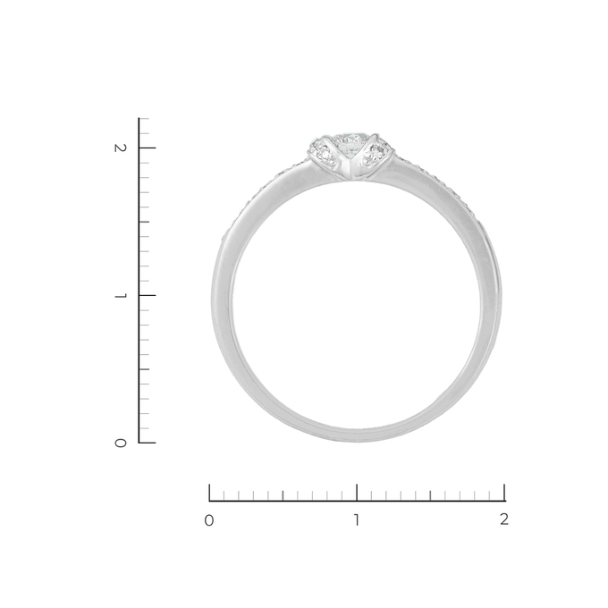 Кольцо из белого золота 585 пробы c 17 бриллиантами