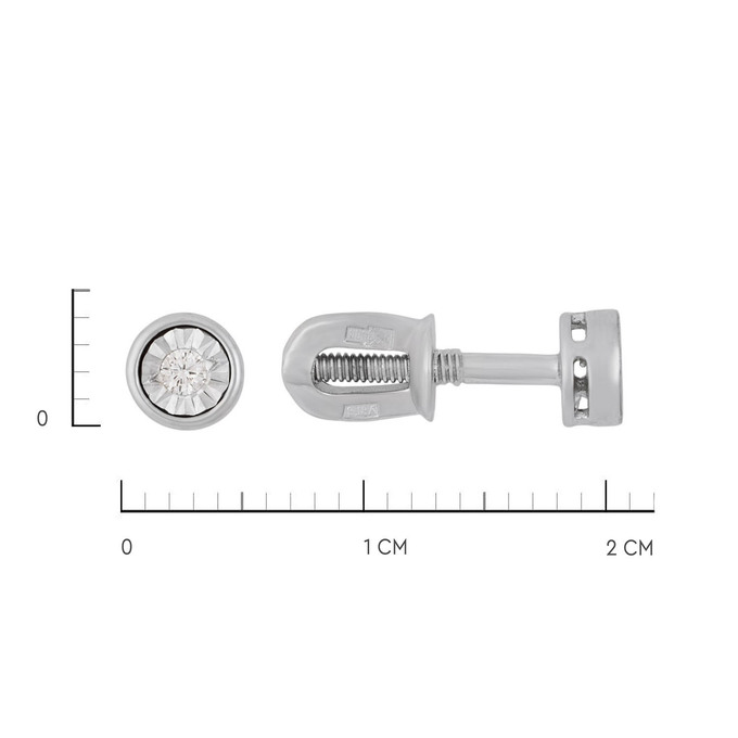 Серьги из золота 585 пробы c бриллиантами, Л 1612 2843 за 20000
