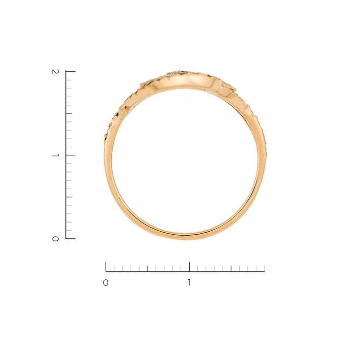 Кольцо из красного золота 585 пробы c фианитами, Л 2508 0151 за 24850
