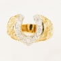 Кольцо из комбинированного золота 585 пробы c 11 бриллиантами 120106 фото 2