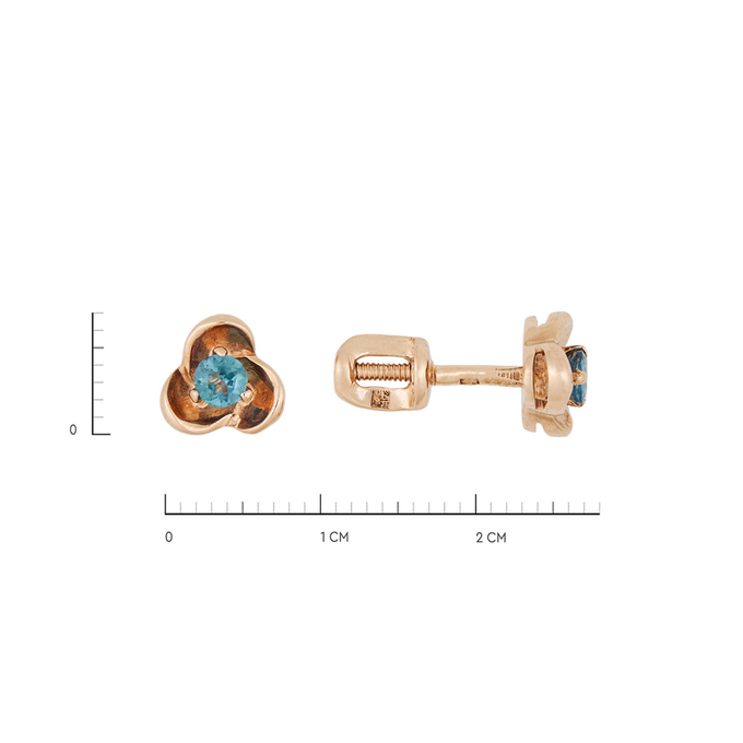Серьги из золота 585 пробы c 2 фианитами, Л 4507 8317 за 10400