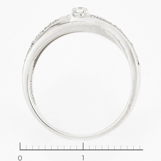 Кольцо из белого золота 585 пробы c 23 бриллиантами, Л09101616 за 10250