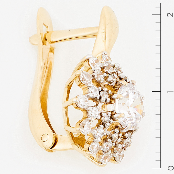 Серьги из золота 585 пробы c фианитами