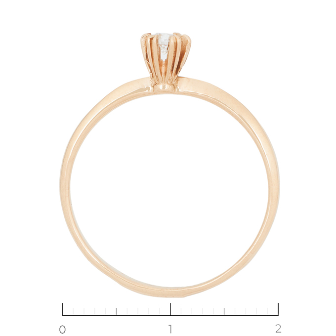 Кольцо из золота 585 пробы c 1 фианитом, Л 4608 5815 за 9310