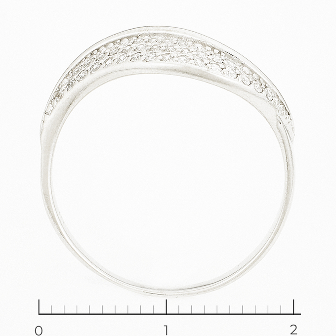 Кольцо из белого золота 585 пробы c фианитами
