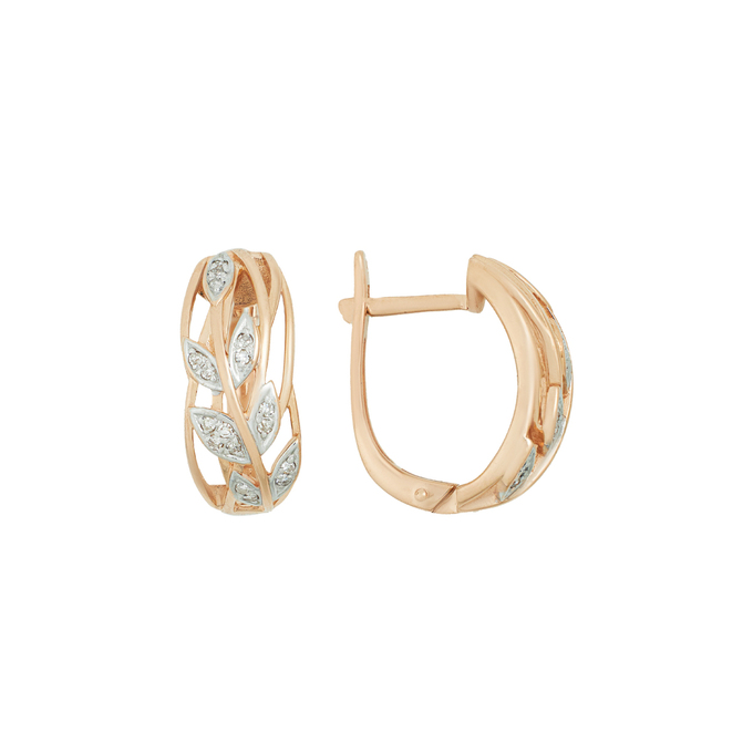 Серьги из золота 585 пробы c бриллиантами