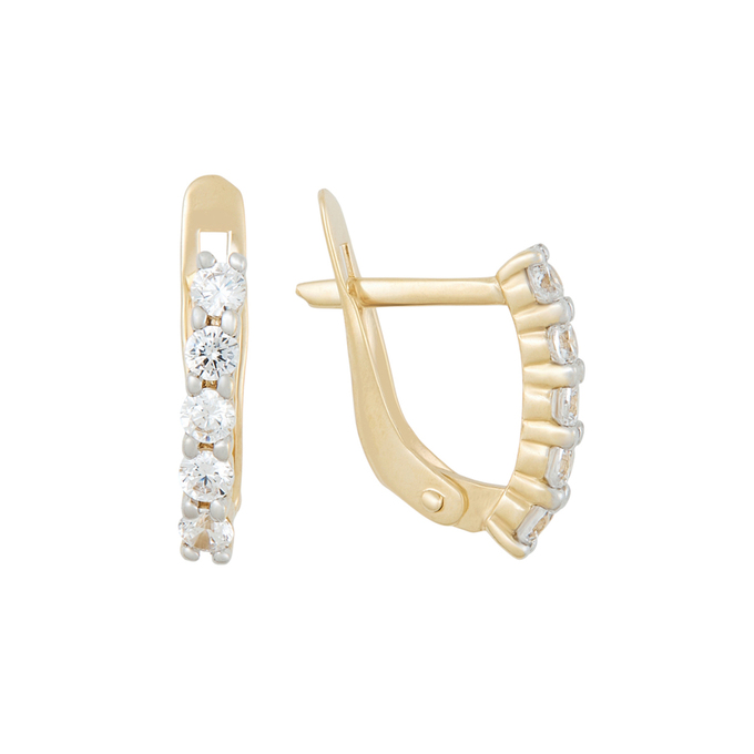 Серьги из золота 585 пробы c фианитами, Л 3014 2142 за 9920