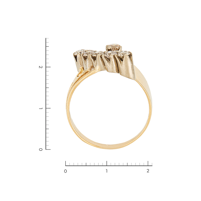 Кольцо из комбинированного золота 750 пробы c 6 бриллиантами, Л 5703 2801 за 135120