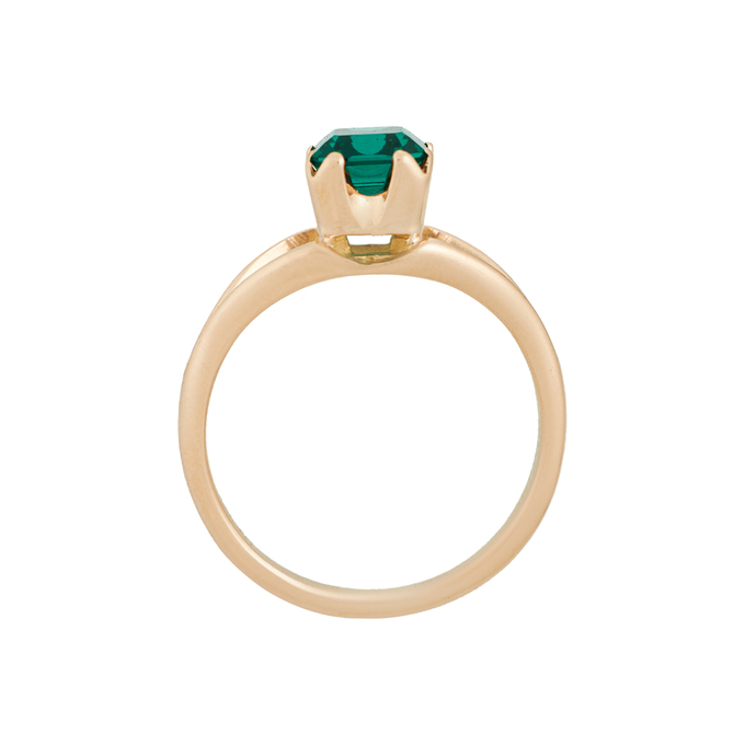 Кольцо из золота 585 пробы c синтетическим изумрудом, Л 3307 7160 за 29920
