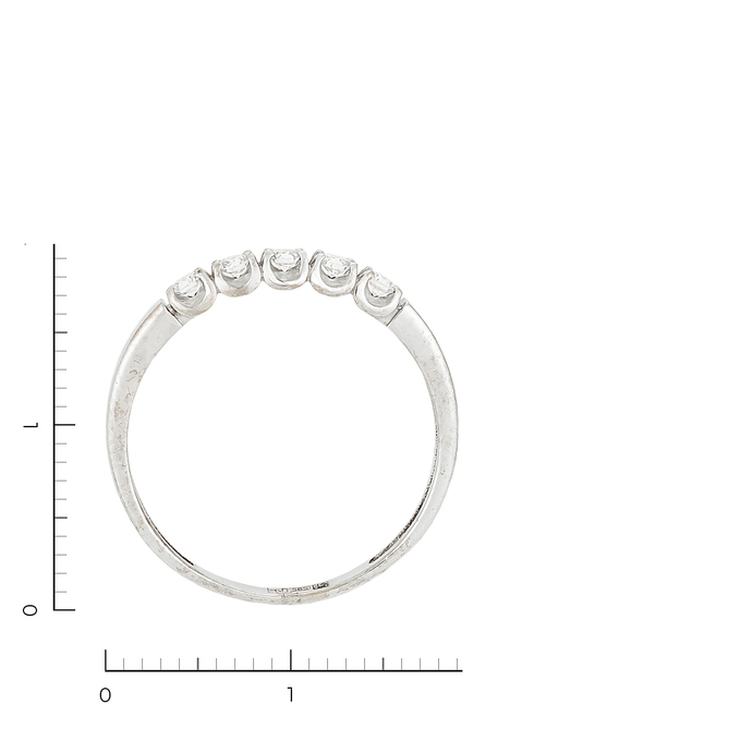 Кольцо из белого золота 585 пробы c 5 бриллиантами, Л 7501 9703 за 24720