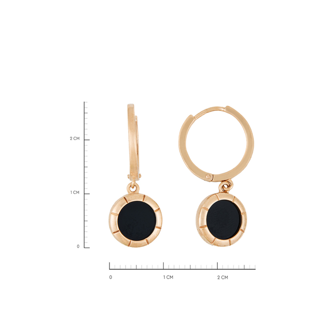 Серьги из золота 585 пробы c 2 ониксами, Л 0808 5820 за 41475