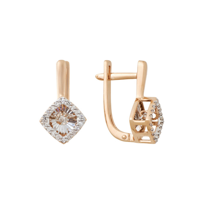 Серьги из золота 585 пробы с бриллиантами, Ц О007 6003 за 35000