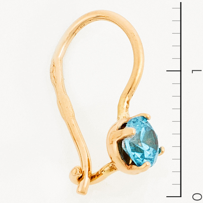 Серьги из красного золота 585 пробы c камнями синтетическими