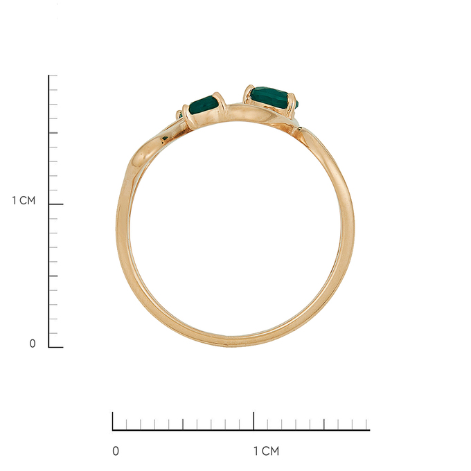 Кольцо из золота 585 пробы c хризопразами, Л 2913 1377 за 40160