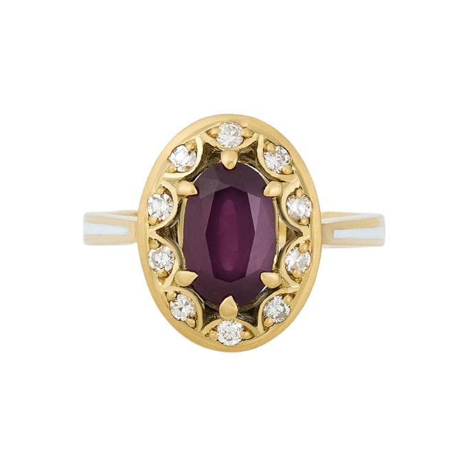 Кольцо из золота 750 пробы c сапфиром, бриллиантами и эмалью, Л 2811 7383 за 185000