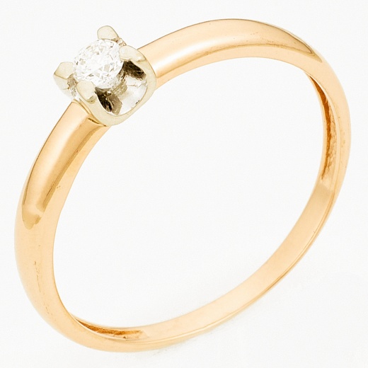 Кольцо из комбинированного золота 585 пробы c 1 бриллиантом Л73014971 фото 1