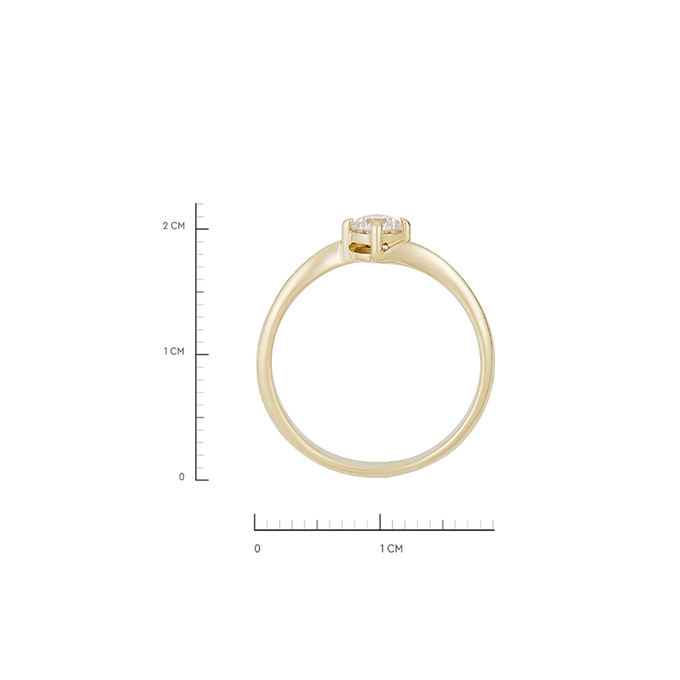 Кольцо из золота 585 пробы c бриллиантом, Л 1208 4835 за 99750