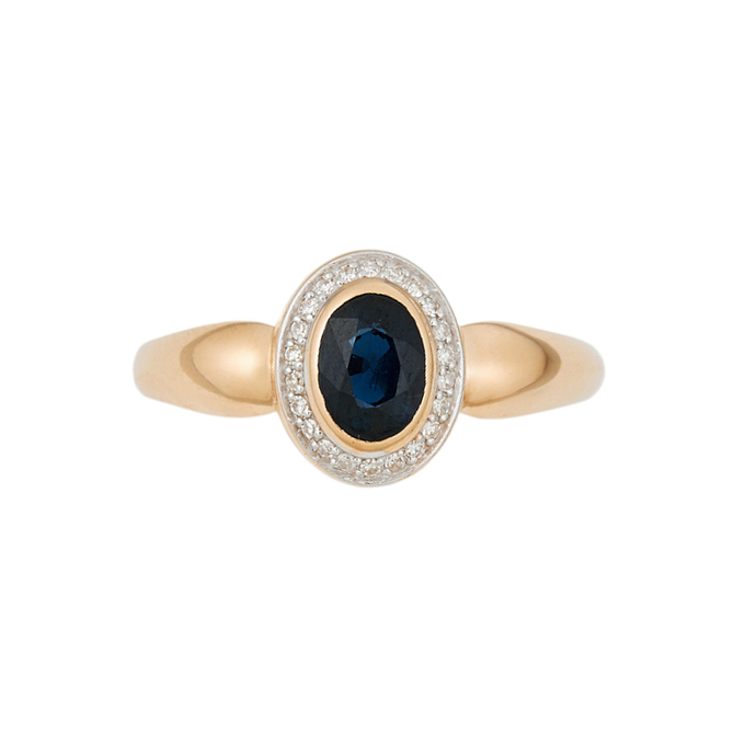 Кольцо из золота 585 пробы c сапфиром и бриллиантами, Л 2811 6531 за 56720