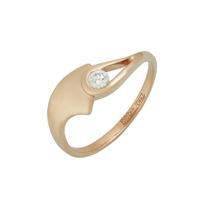 Кольцо из золота 585 пробы c бриллиантом, Л 3911 3730 за 35600