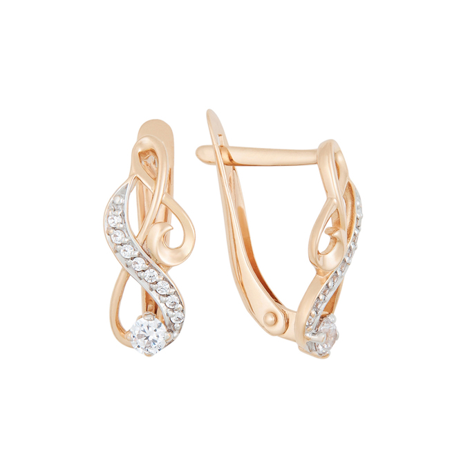 Серьги из золота 585 пробы c фианитами, К 0000 3018 за 22200