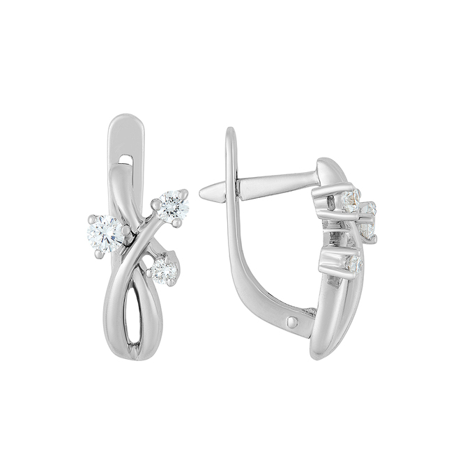 Серьги из золота 585 пробы c бриллиантами, Л 0408 4791 за 75250