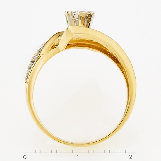 Кольцо из комбинированного золота 750 пробы c 27 бриллиантами, Л61015986 за 103200