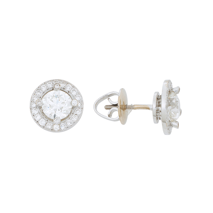 Серьги из золота 585 пробы c бриллиантами