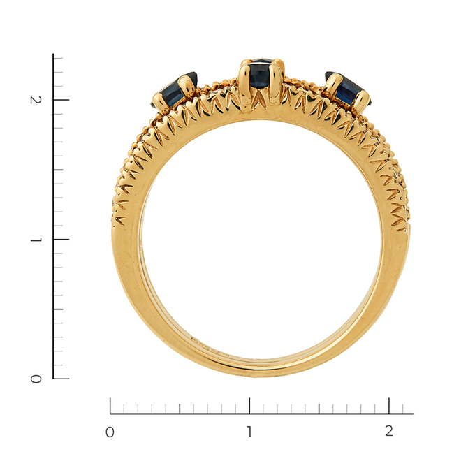Кольцо из желтого золота 585 пробы c 67 бриллиантами и 4 сапфирами, Л 2809 0084 за 69000