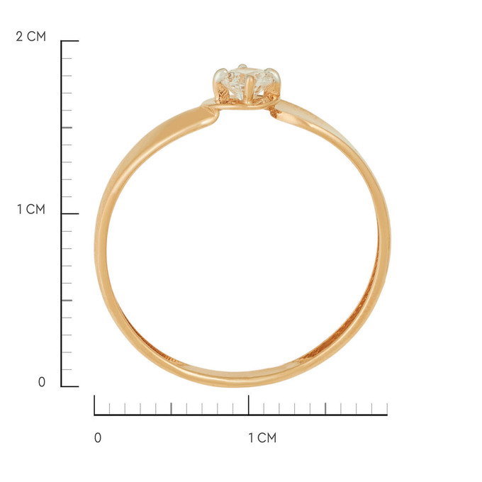 Кольцо из золота 585 пробы c фианитом