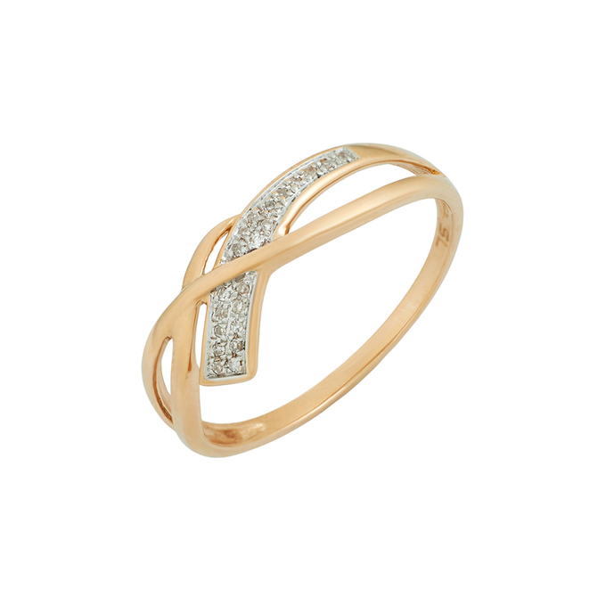 Кольцо из золота 585 пробы c бриллиантами