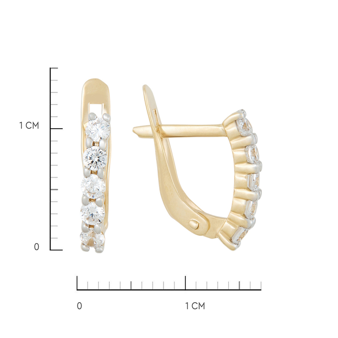 Серьги из золота 585 пробы c фианитами, Л 3014 2142 за 9920