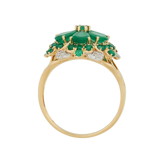 Кольцо из золота 585 пробы c изумрудами и бриллиантами, Л 1615 6196 за 90900