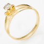 Кольцо из желтого золота 585 пробы c 1 бриллиантом Л33081288 фото 1